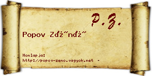 Popov Zénó névjegykártya